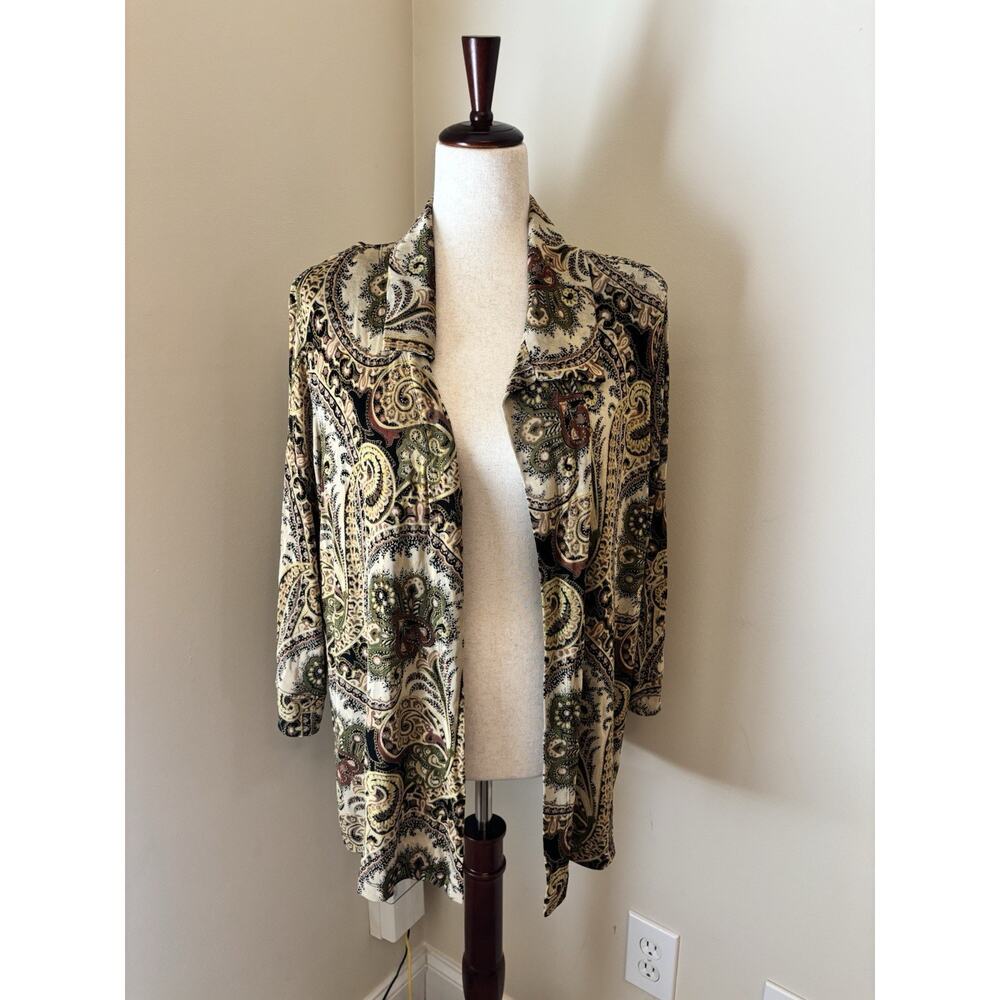 The Travel Collection Vintage Liquid Knit Boho Cardigan Silky Size 2X